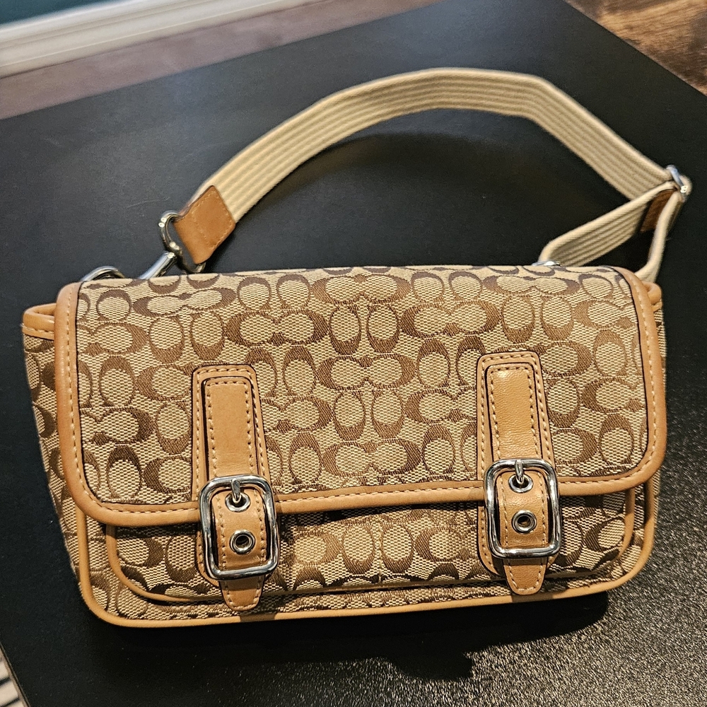 Vintage Coach Signature Jacquard Belt Bag